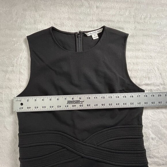 Diane Von Furstenberg Womens Black Sleeveless Evita Sheath Dress Size 12 Stretch - Picture 8 of 10